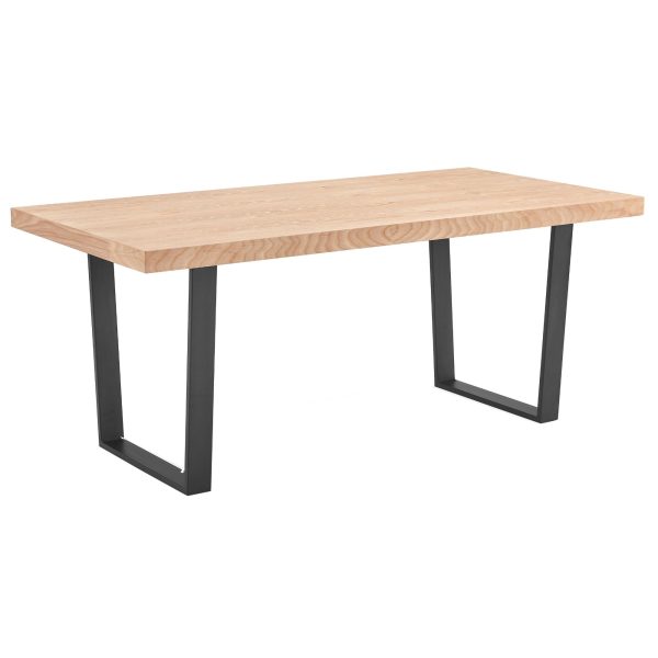 Petunia Dining Table Elm Timber Wood Black Metal Leg – Natural