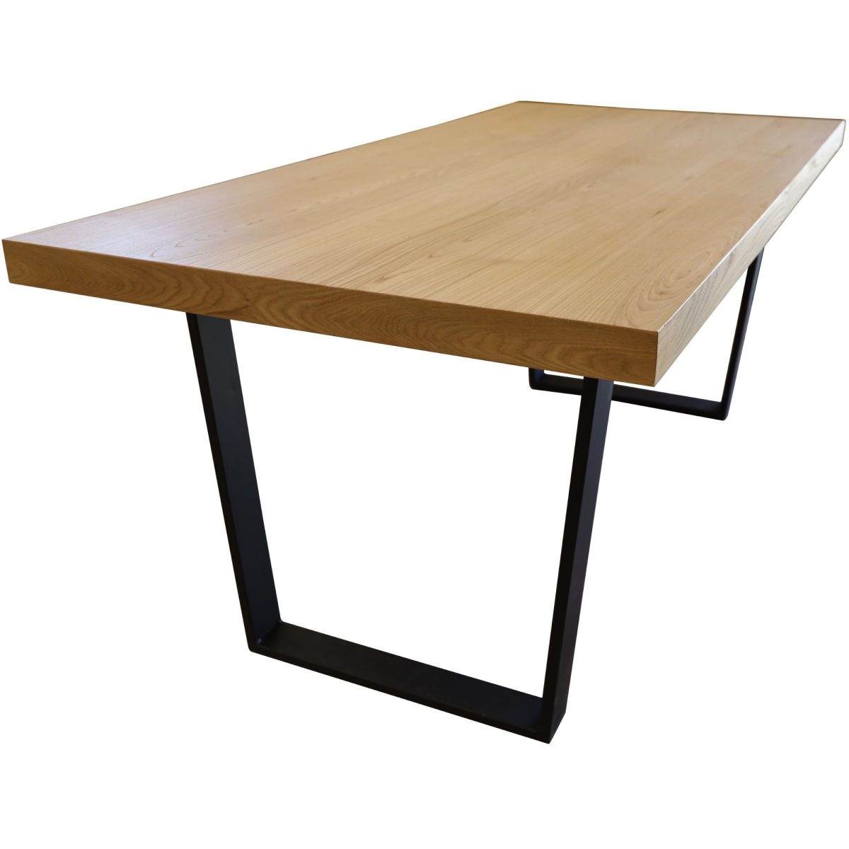 Petunia  Dining Table Elm Timber Wood Black Metal Leg – Natural – 180x90x76 cm