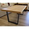Petunia  Dining Table Elm Timber Wood Black Metal Leg – Natural – 180x90x76 cm