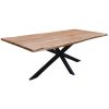 Lantana Dining Table Live Edge Solid Acacia Timber Wood Metal Leg -Natural – 210x105x76 cm
