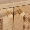 Olearia  Buffet Table Door Solid Mango Wood Storage Cabinet Natural – 150x45x70 cm