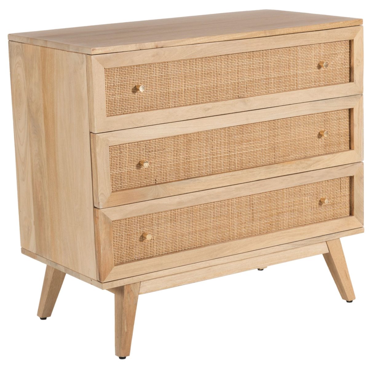 Olearia  Storage Cabinet Buffet Chest of Drawer Mango Wood Rattan Natural – 85x45x80 cm