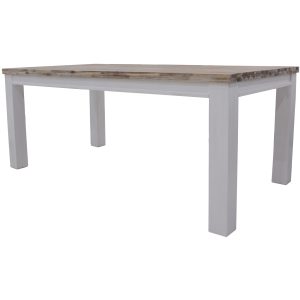 Plumeria Dining Table Solid Acacia Wood Home Dinner Furniture -White Brush – 225x100x77 cm
