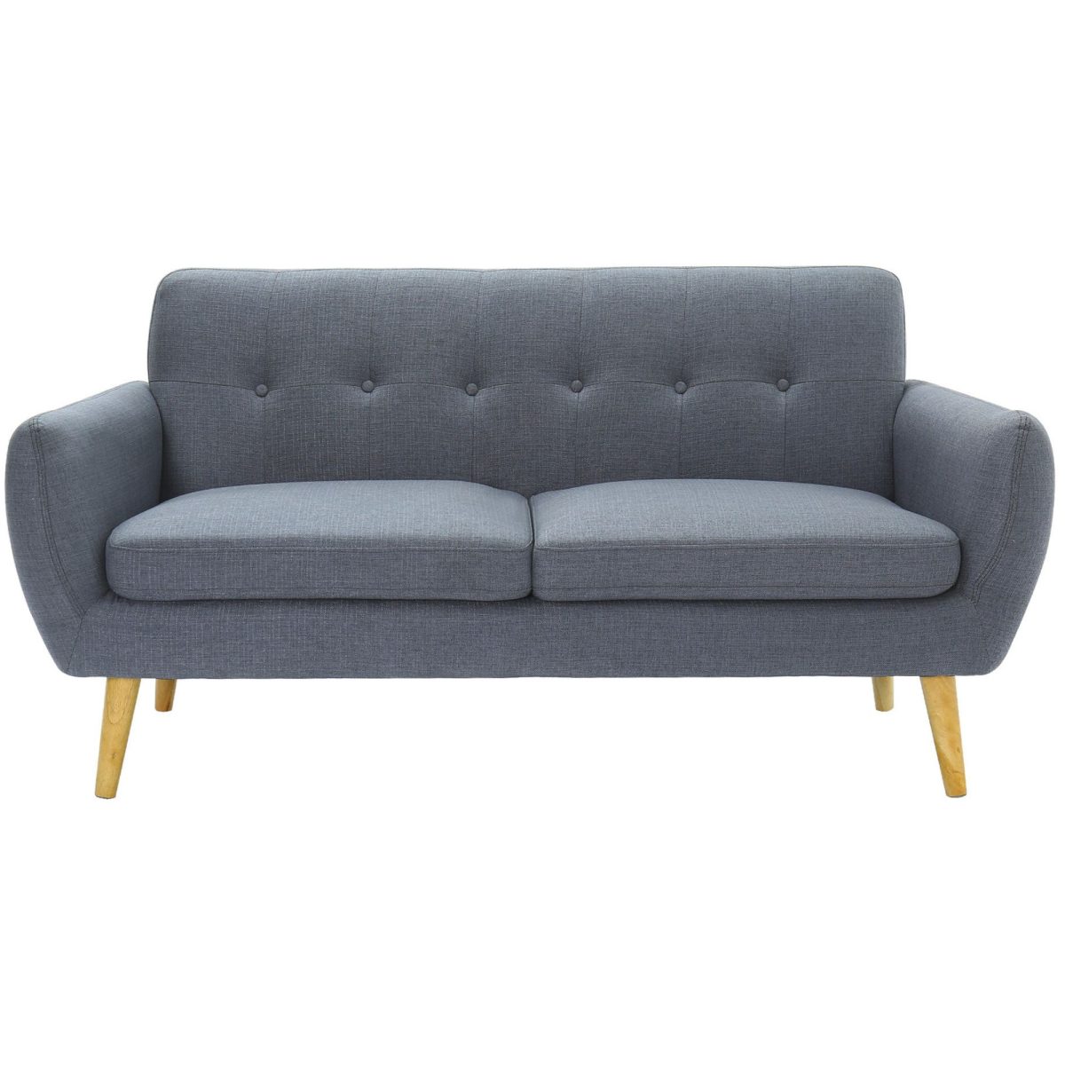 Dane Fabric Upholstered Sofa Lounge Couch – Dark Grey, 3 Seater