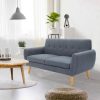 Dane Fabric Upholstered Sofa Lounge Couch – Dark Grey, 3 Seater