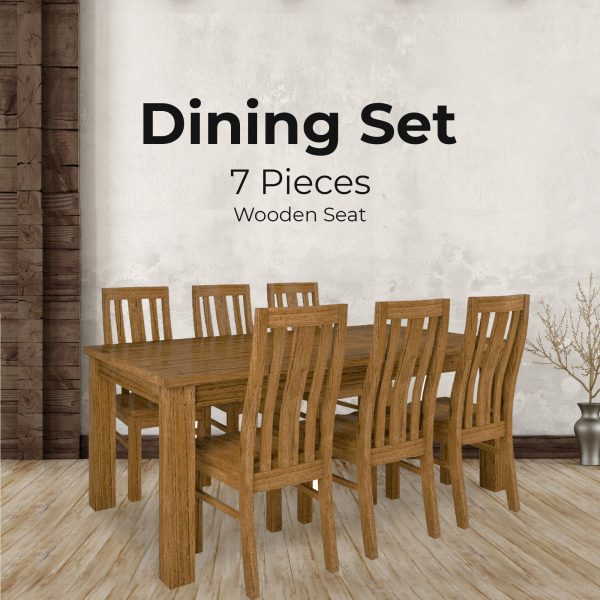 Birdsville Dining Set Table Chair Solid Mt Ash Wood Timber – Brown