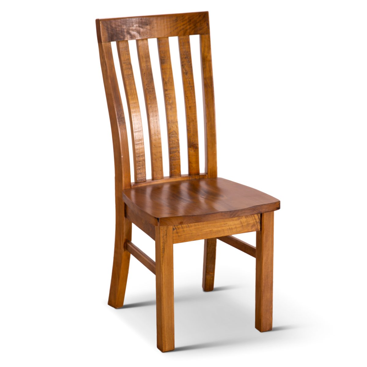 Teasel Dining Chair Solid Pine Timber Wood Seat – Rustic Oak – 2