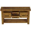 Teasel Console Hallway Entry Table 147cm Solid Pine Timber Wood – Rustic Oak