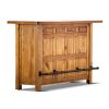 Teasel Home Bar Table Wine Cabinet Case 192cm Solid Pine Timber Wood Rustic Oak