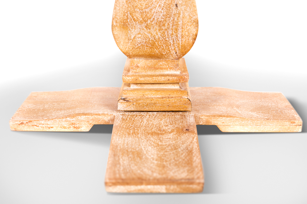 Gloriosa Lamp Side Sofa Table 70cm Pedestal Solid Mango Timber Wood – Honey Wash