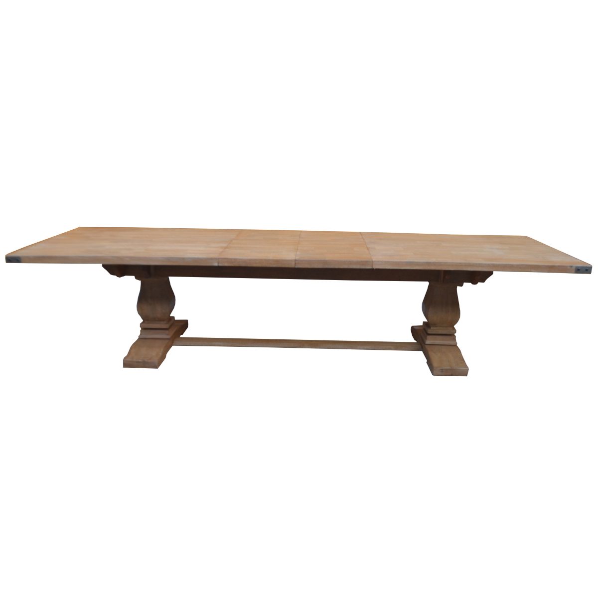 Gloriosa Dining Table 258-348cm Extendable Pedestal Mango Wood – Honey Wash