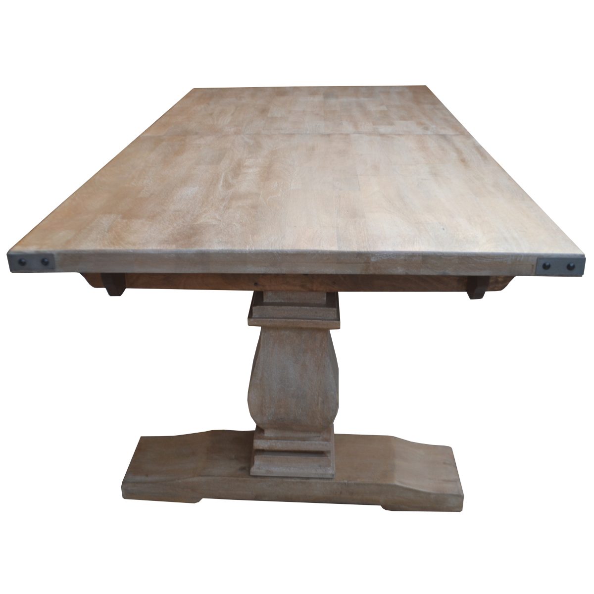 Gloriosa Dining Table 258-348cm Extendable Pedestal Mango Wood – Honey Wash