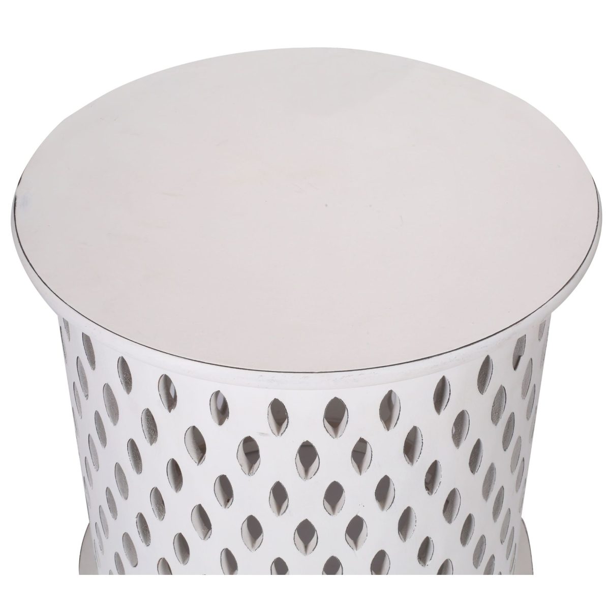 Pansy  Wooden Round Side Table Sofa End Tables – White, 50x50x50 cm