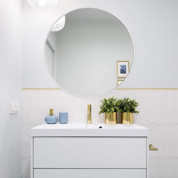 Slim Design 50CM Bathroom, Living Room, Hallway Mirror Round Mirror Wall Decor Metal Frame