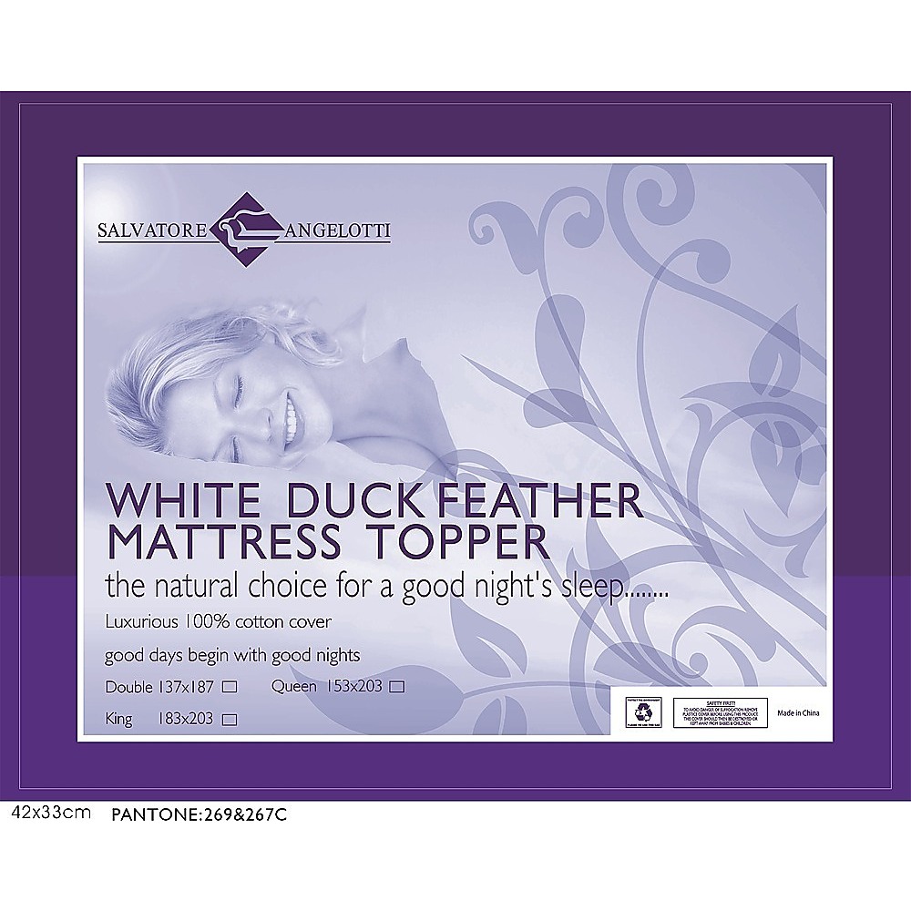 King Mattress Topper – 100% Duck Feather