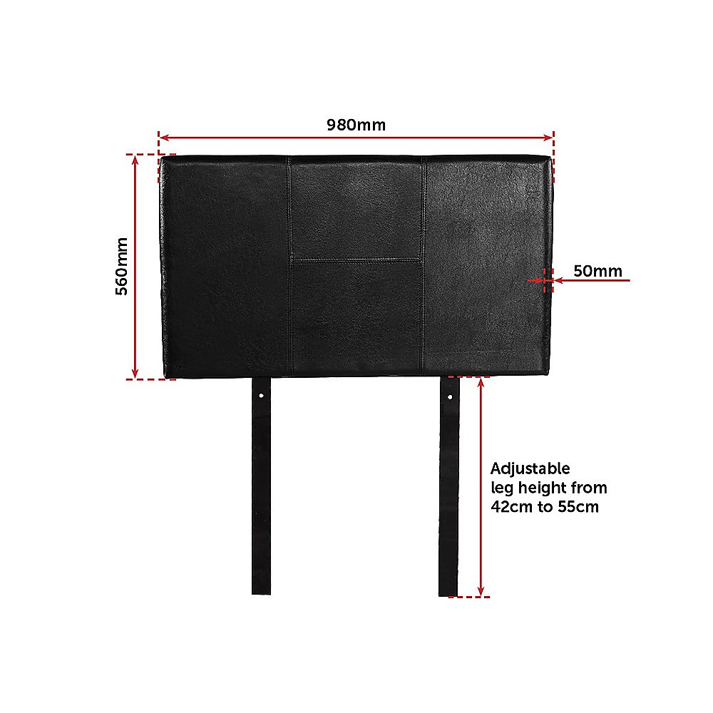PU Leather Single Bed Headboard Bedhead – Black