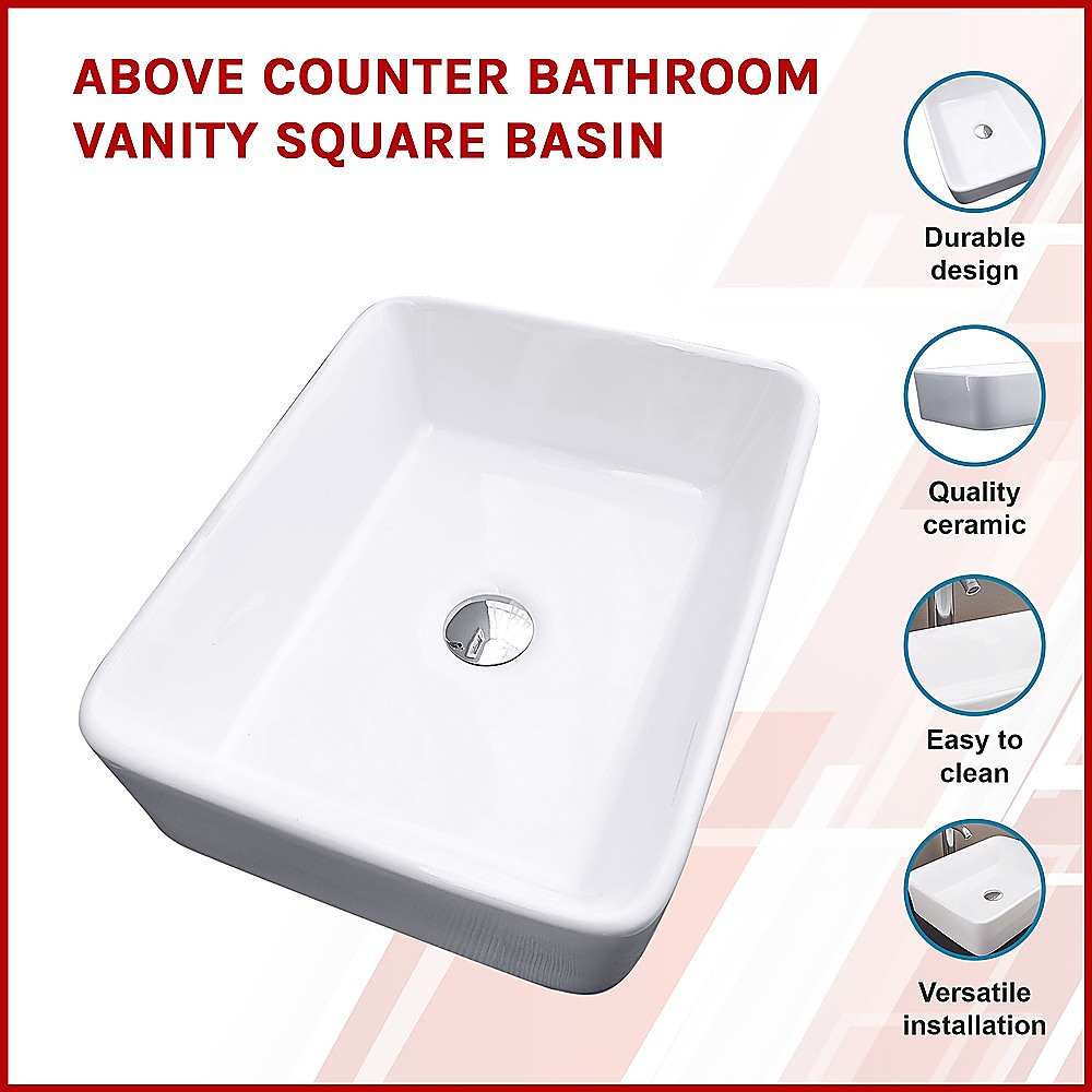 Above Counter Bathroom Vanity Square Basin