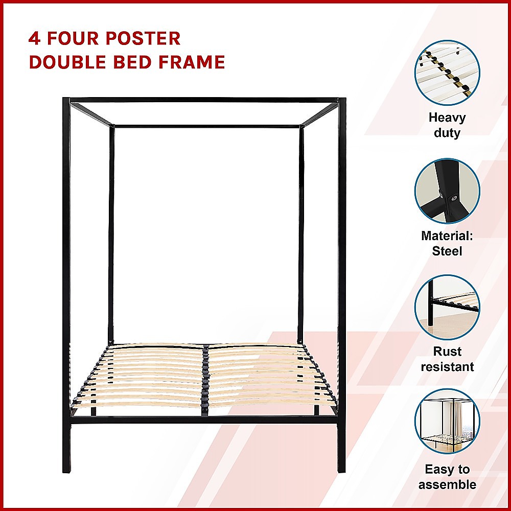4 Four Poster Double Bed Frame