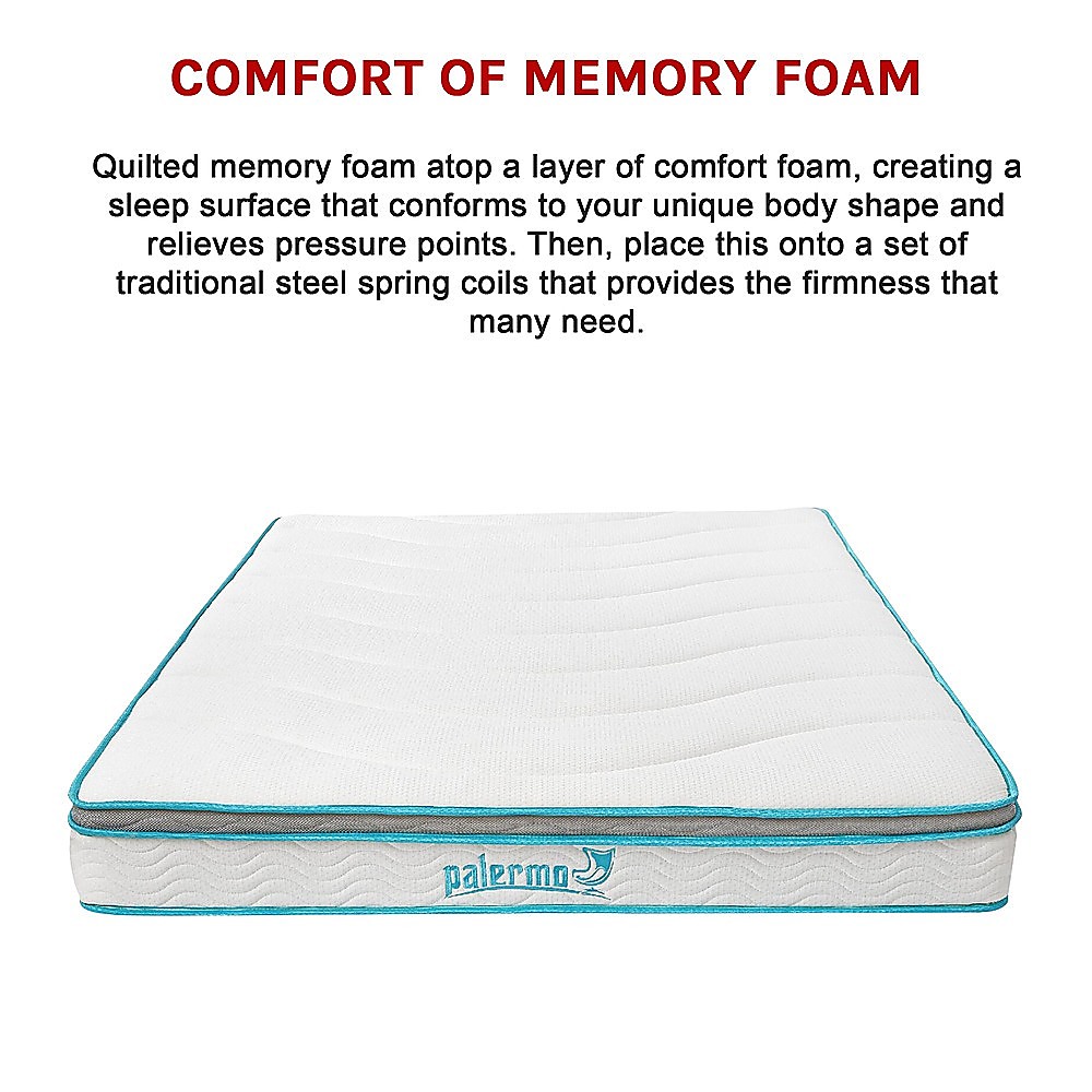Queen 20cm Memory Foam and Innerspring Hybrid Mattress