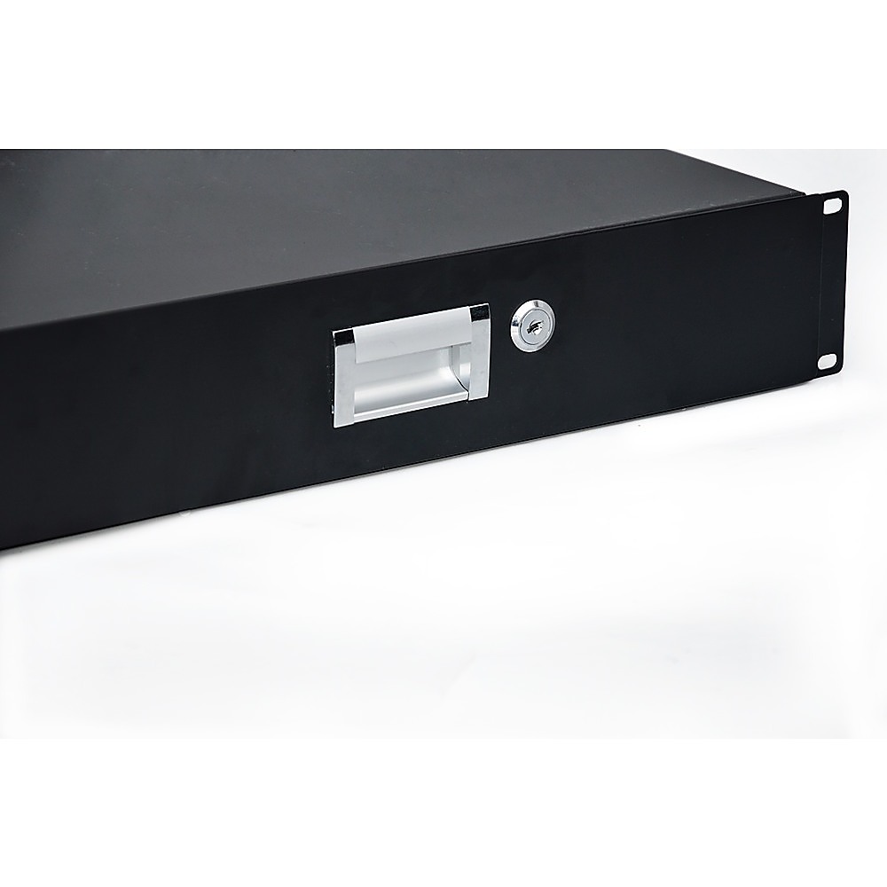 19″ Rack Mount 2U Steel Plate DJ Drawer Equipment Cabinet Locking Lockable