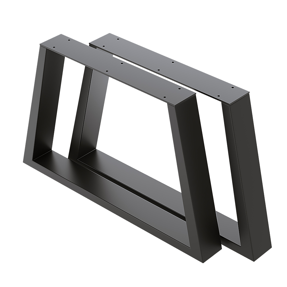 Trapezium Shaped Table Bench Desk Legs Retro Industrial Design Fully Welded – Black