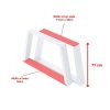 Trapezium Shaped Table Bench Desk Legs Retro Industrial Design Fully Welded – White