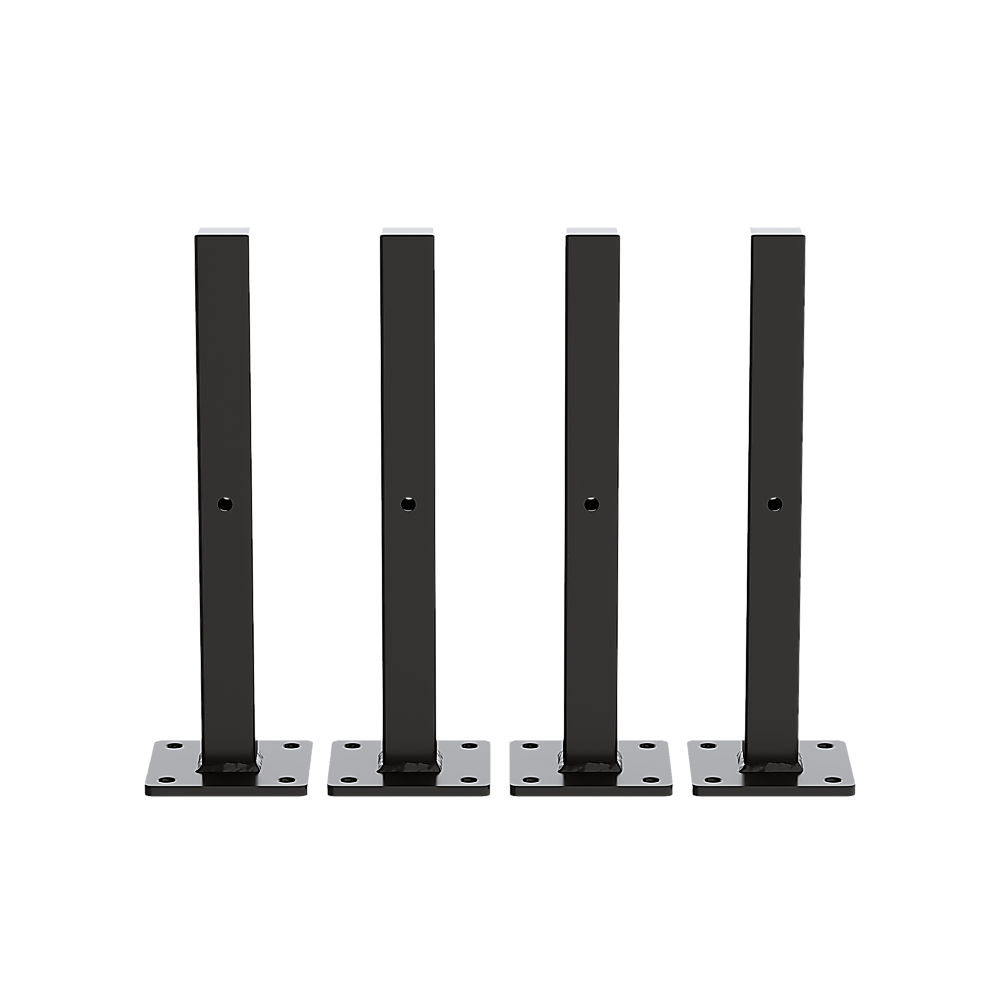 20cm Floating Shelf Brackets Industrial Metal Shelving Supports 4-Pack – Black