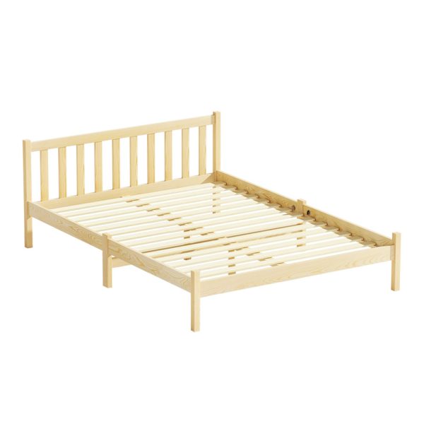 Waroonee Bed Frame Wooden Bed Base Pine Timber Mattress Foundation