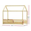Artiss Wooden Bed Frame House Shape Pine Timber Base Single Size Platform – Oak