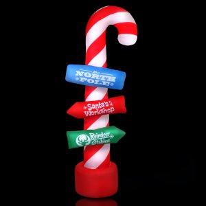 Christmas Inflatable Candy Pole 2.4M Illuminated Decorations