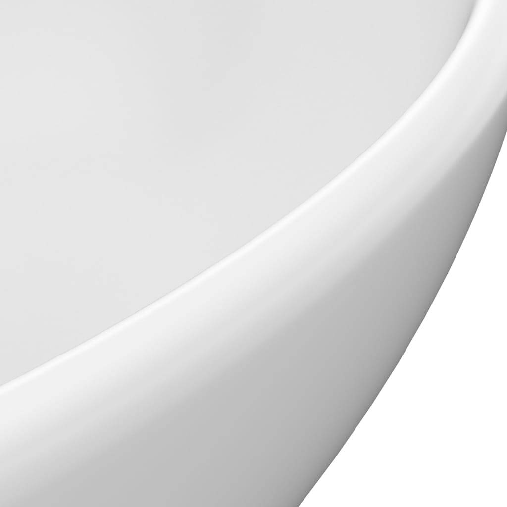 Luxury Basin Oval-shaped Matt White 40×33 cm Ceramic