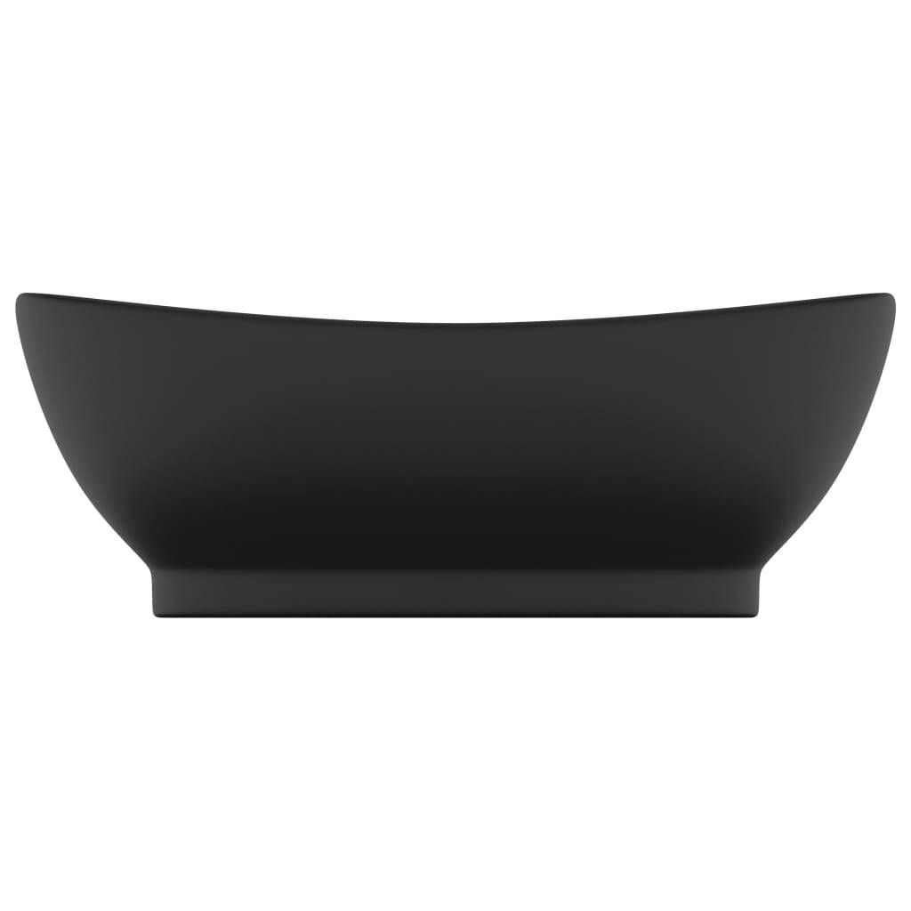 Luxury Basin Overflow Oval Matt Black 58.5×39 cm Ceramic