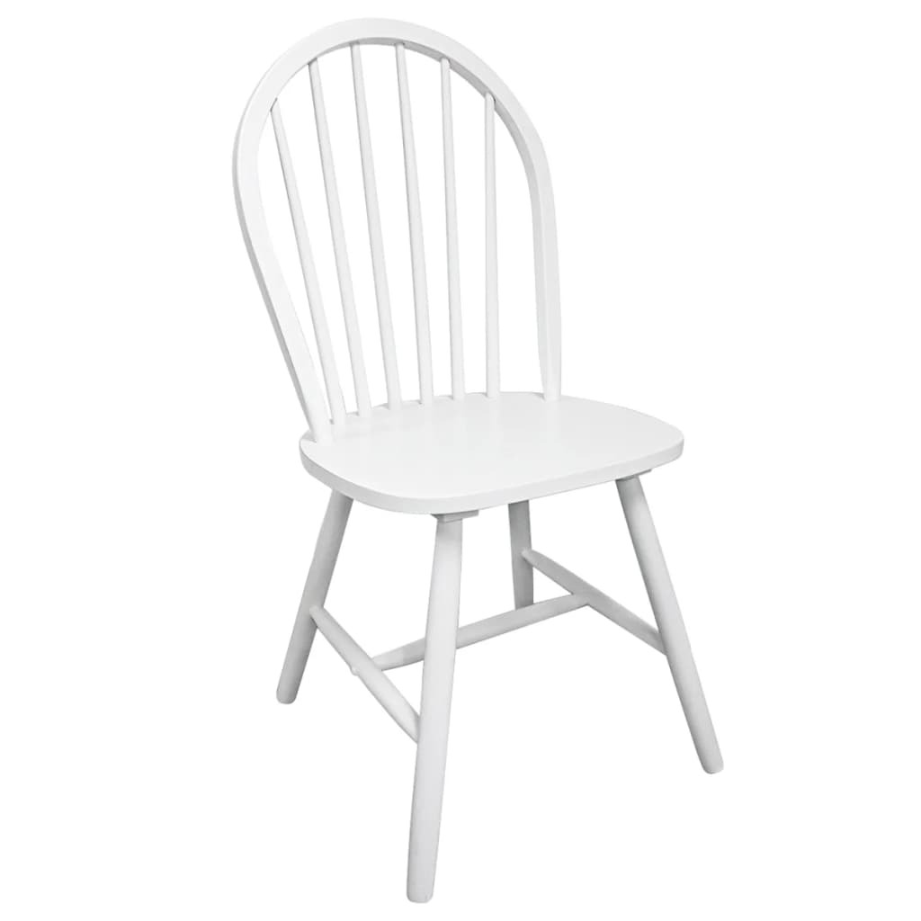 Dining Chairs 2 pcs White Solid Rubber Wood