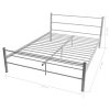 Bed Frame Grey Metal Double Size