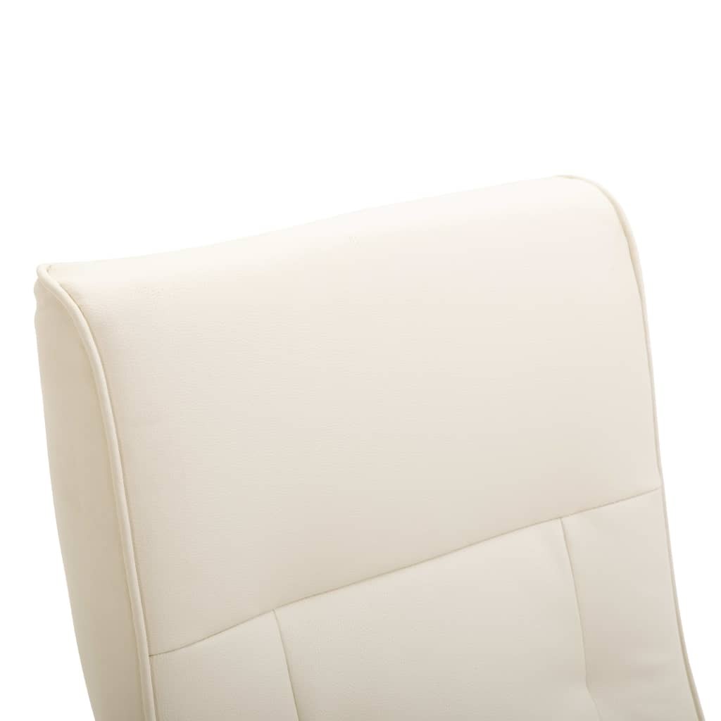 Swivel TV Armchair Cream Faux Leather
