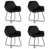 Dining Chairs 4 pcs Black Velvet