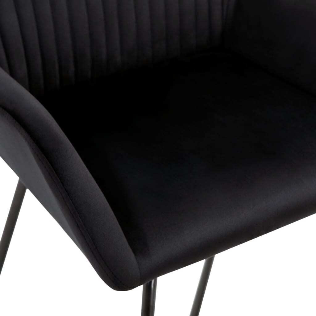 Dining Chairs 6 pcs Black Velvet