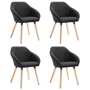 Dining Chairs 4 pcs Black Fabric
