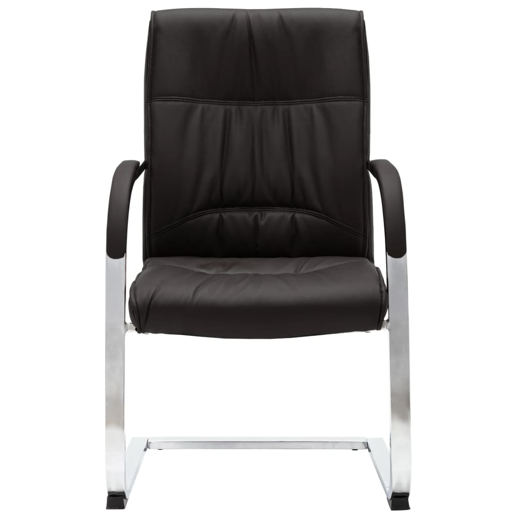 Cantilever Office Chair Black Faux Leather