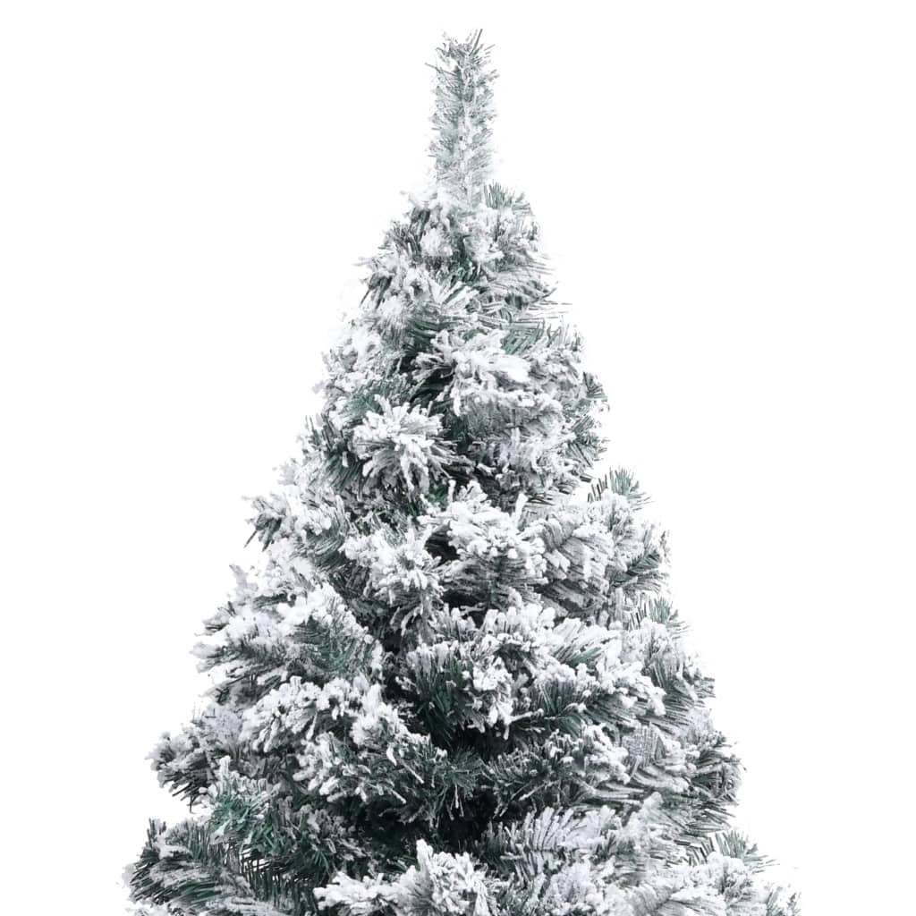 Artificial Christmas Tree with LEDs&Flocked Snow Green 150 cm