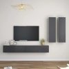 Kingston 4 Piece TV Cabinet Set Grey Engineered Wood