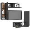 Stoneham 4 Piece TV Cabinet Set Grey Engineered Wood
