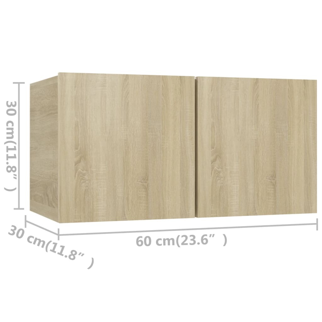 Dearborn TV Cabinets 4 pcs Sonoma Oak 60x30x30 cm Engineered Wood