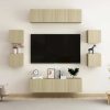 Adams 8 Piece TV Cabinet Set Sonoma Oak Engineered Wood