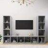 Des TV Cabinets 3 pcs Concrete Grey 142.5x35x36.5 cm Engineered Wood