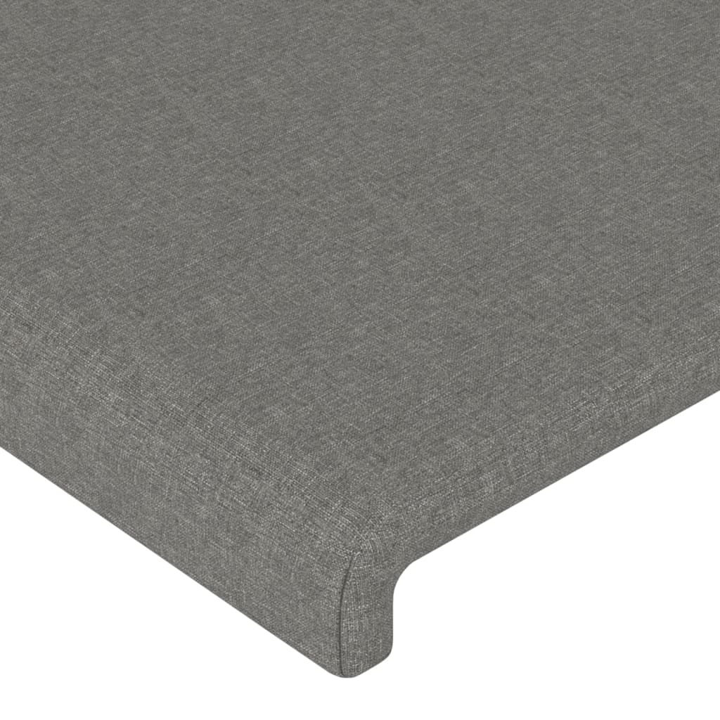 LED Headboard Dark Grey 100x5x78/88 cm Fabric