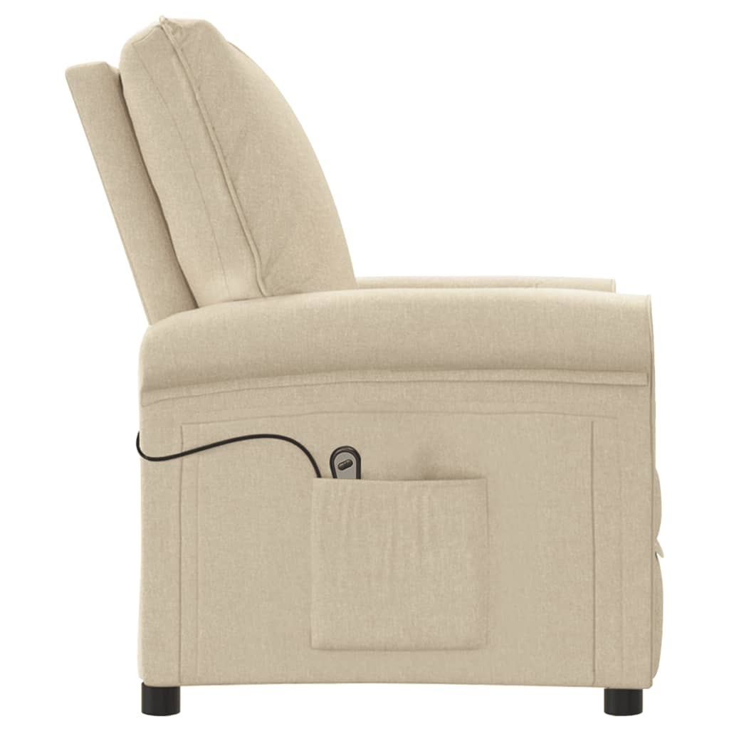 Stand up Recliner Chair Cream Fabric