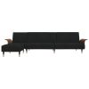 L-shaped Sofa Black 279x140x70 cm Velvet