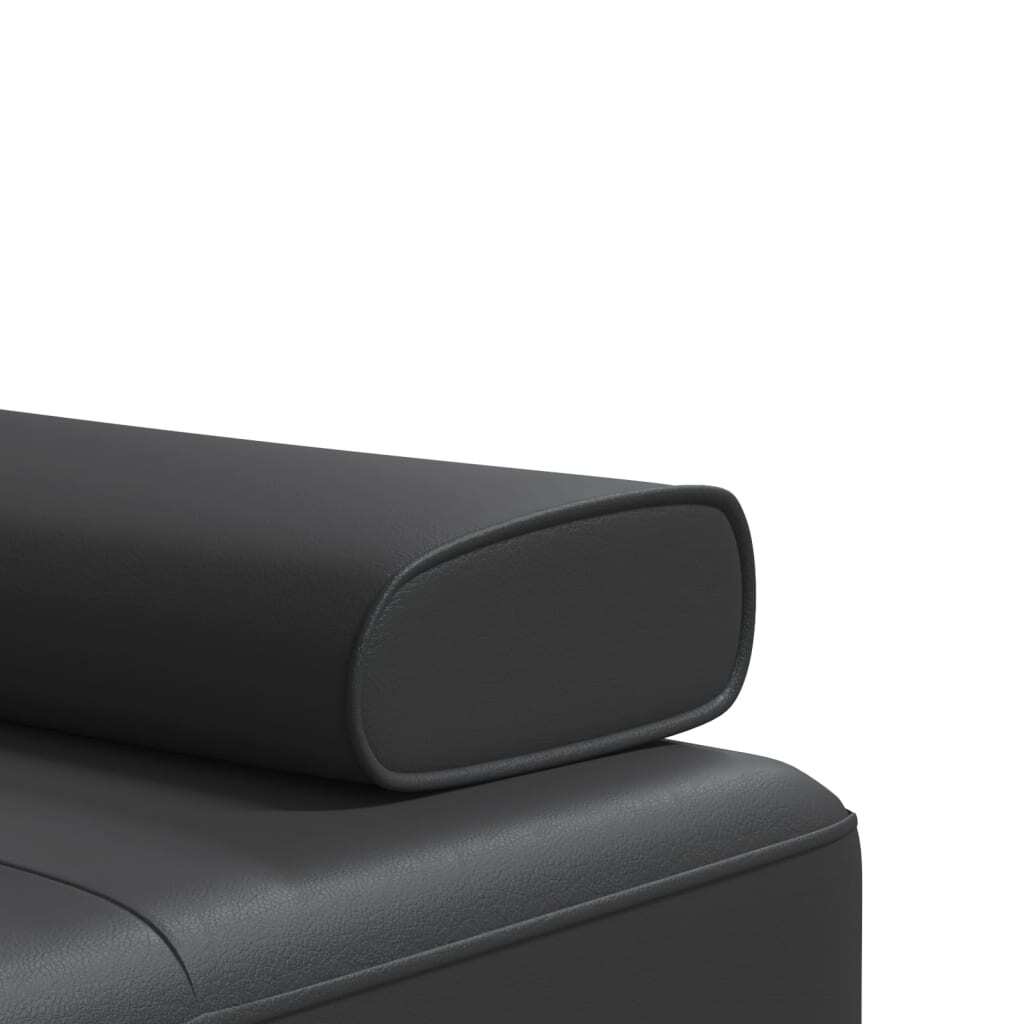 L-shaped Sofa Bed Black 255x140x70 cm Faux Leather