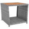 3 Piece Garden Lounge Set Grey Poly Rattan&Solid Wood Acacia